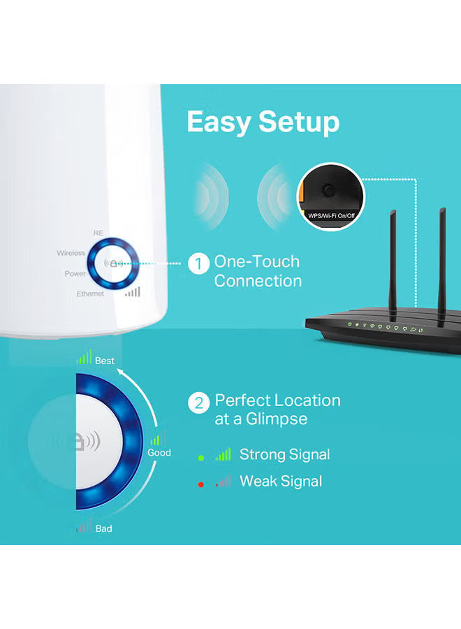 300Mbps Wi-Fi Range Extender, 2.4GHz Frequency, Up to 300Mbps