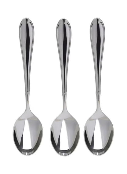 3- Piece Table Spoon Set Stainless Steel Silver
